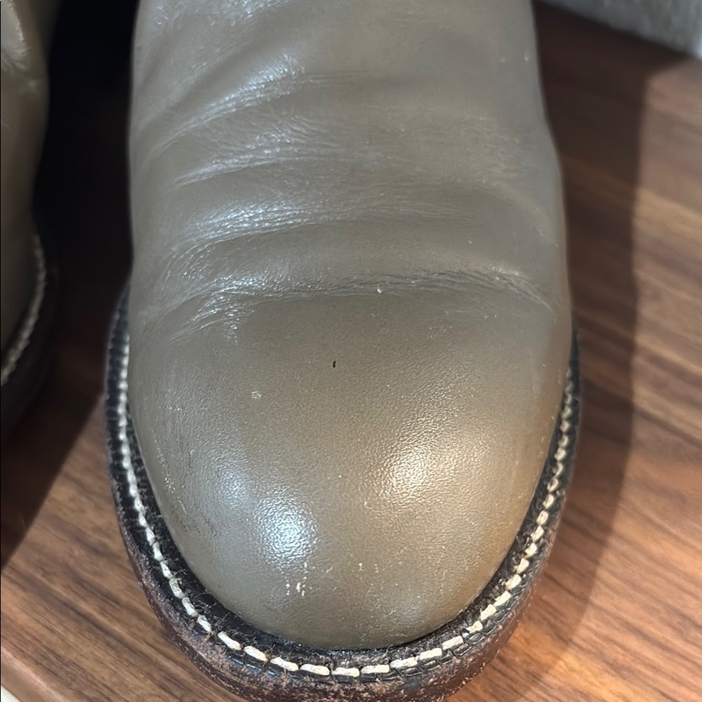 Justin Classic Taupe/Grey Leather Cowboy Boots. Size 7B. EUC! - Picture 6 of 13